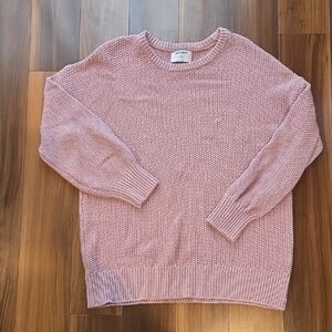 Old Navy Women's Pink Knit Crew Neck Sweater
